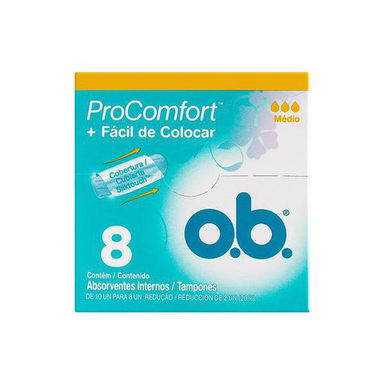 Absorvente Interno Ob Pro Comfort Médio 8 Unidades