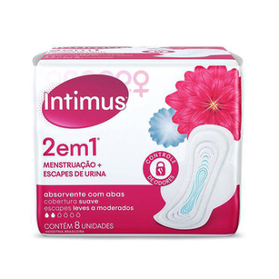 Absorvente Intimus Gel 2 Em 1 Cobertura Suave Com Abas 8 Unidades