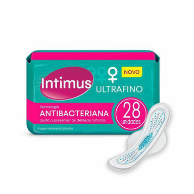 Absorvente Intimus Ultrafino Antibacteriano Com Abas Com 28 Unidades