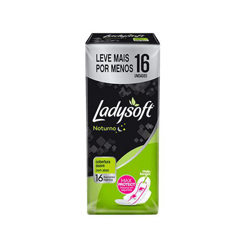 Imagem do produto Absorvente Ladysoft Normal Noturno Cobertura Suave Com Abas Com 16 Unidades Leve Mais Pague Menos