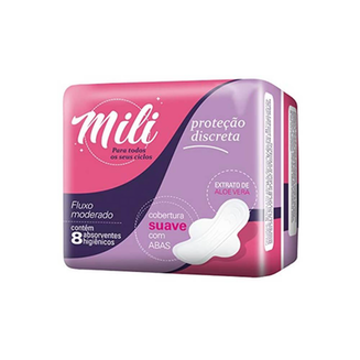 Imagem do produto Absorvente Mili Dia E Noite Com Abas 8 Unidades