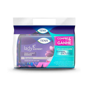 Absorvente Para Incontinência Urinária Noturno Tena Lady Discreet Maxi Night Com 6 Unidades + Brinde