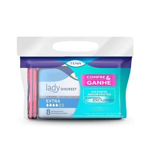 Imagem do produto Absorvente Para Incontinência Urinária Tena Lady Discreet Extra Com 8 Unidade + Brinde 8 Unidades