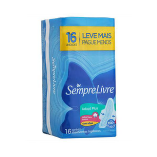 Imagem do produto Absorvente Sempre Livre Adapt Plus Suave Com Abas 16 Unidades Absorvente Externo Sempre Livre Adapt Plus 16 Unidades