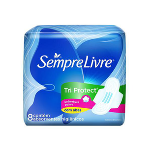 Absorvente Sempre - Livre Tri-Protect C/Abas 8Un