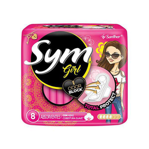 Absorvente Sym - Girl C/Abas Suave 8Un