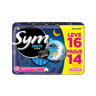 Imagem do produto Absorvente Sym Noite & Dia Suave Com Abas 16 Unidades