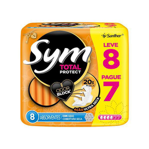 Imagem do produto Absorvente Sym Total Protect Seca Com Abas 8 Unidades
