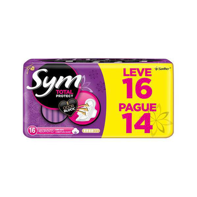 Absorvente Sym Total Protect Suave Com Abas 16 Unidades