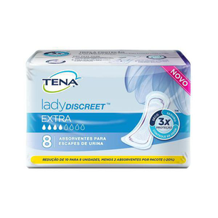 Absorvente Tena Lady Discreet Extra Com 8 Unidades