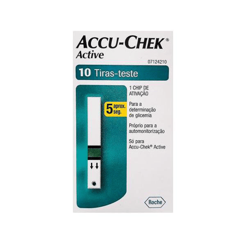 Tiras Reagentes Para Medição De Glicose - Accu-Chek Active Com 10 Unidades