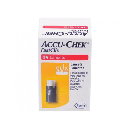 Lancetas Accu-Chek Fastclix Controle De Glicose Com 24 Lancetas