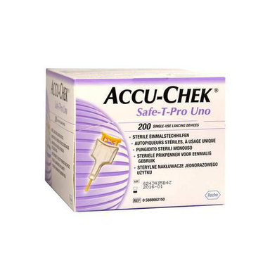 ACCU-CHEK SAFE T PRO UNO COM 200 LANCETAS