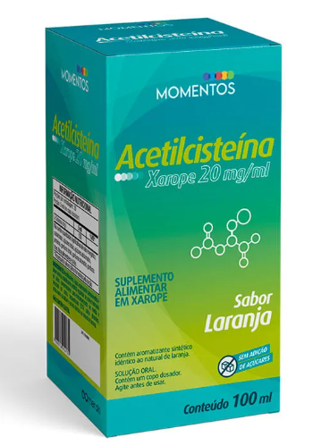 Acetilcisteína 20Mg/Ml - 120 Ml Suplemento Alimentar Em Xarope Sabor Morango