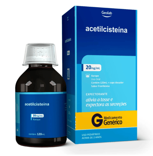 Acetilcisteína 20Mg/Ml - 120 Ml Xarope Pediátrico Geolab Genérico