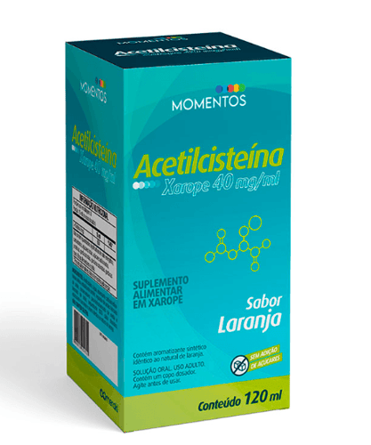 Acetilcisteína 40Mg/Ml - 120 Ml Suplemento Alimentar Em Xarope Sabor Morango