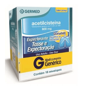 Acetilcisteína 600Mg/5G - 16 Envelopes Com Pó Solúvel Germed Genérico