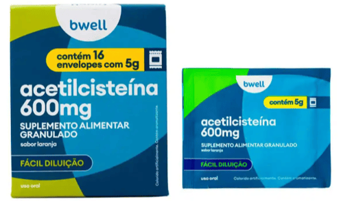 Imagem do produto Acetilcisteína 600Mg/5Ml - 16 Sachês Suplemento Alimentar Em Pó