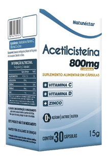 Imagem do produto Acetilcisteína Nac30 Cáps.800mg Vitamina C D E Zinco Natunectar