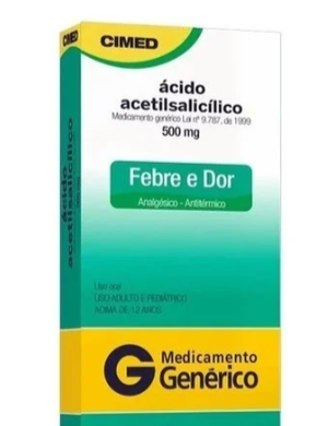 Imagem do produto Ácido Acetilsalicílico 500 Mg - 10 Comprimidos Cimed Genérico