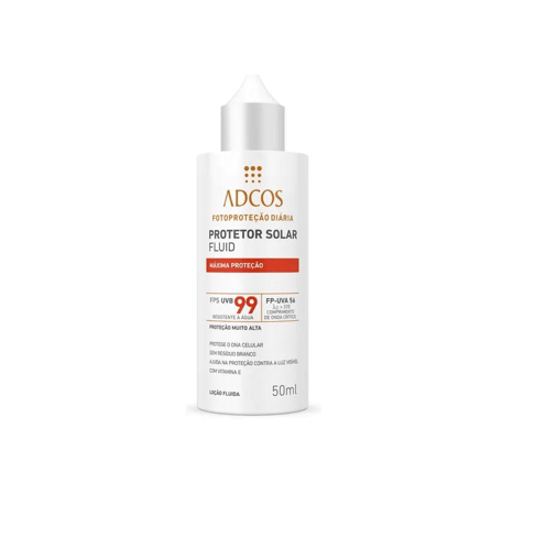 Protetor Solar Facial Adcos Fluid Máxima Proteção Tonalizante FPS99 50Ml