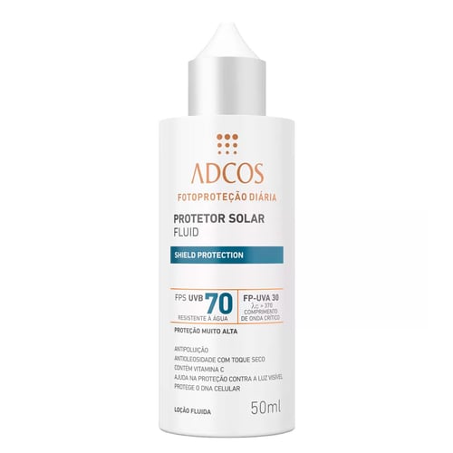 Protetor Solar Facial Adcos Fluid Shield Protection Fps70 50Ml