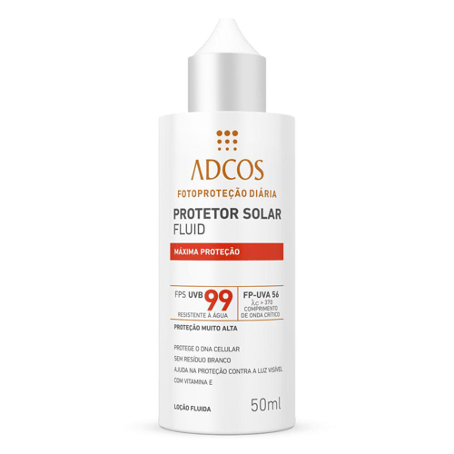 Protetor Solar Facial Adcos Fluid Máxima Proteção Fps99 50Ml