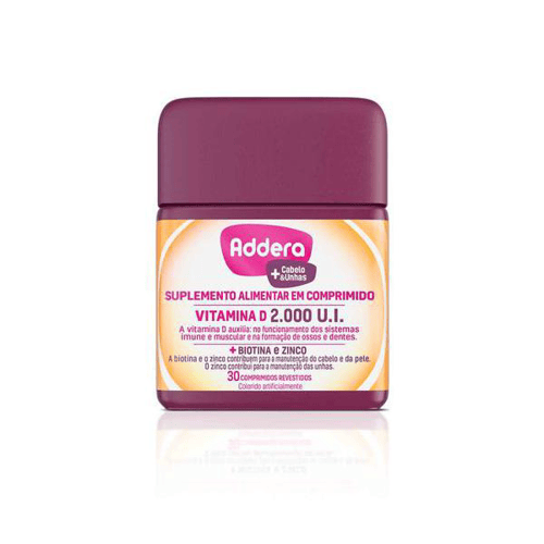 Imagem do produto Addera +Cabelo E Unhas 2000Ui - 30 Comprimidos Revestidos