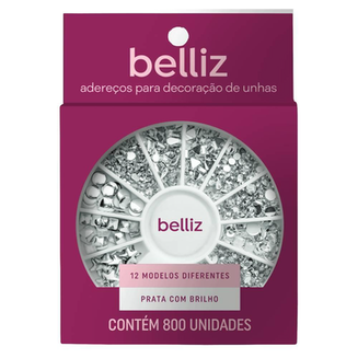 Imagem do produto Adereços Para Decoração De Unhas Belliz Prata Disco Com 800 Unid Panvel Farmácias