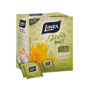 Adoçante Em Pó Linea Stevia 100% C 50 Envelopes De 600Mg Cada