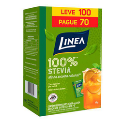 Adoçante Em Pó Linea Stévia Com 100 Envelopes De 6G Cada 100 Envelopes