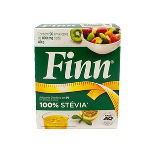 Adoçante Finn Stevia Em Po Com 50 Envelopes