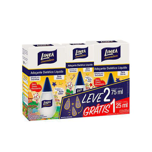 Adoçante - Linea Sucralose Gotas - Promo Pack Leve 2 De 75Ml Grátis 1 De 25Ml