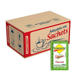 Imagem do produto Adoçante Lowçucar Plus Com Stevia Sache Caixa Com 1000 X 0,6G