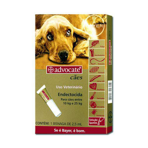 Advocate Cães Endectocida Para Cães Entre 10Kg E 25Kg Com 1 Bisnaga De 2,5Ml