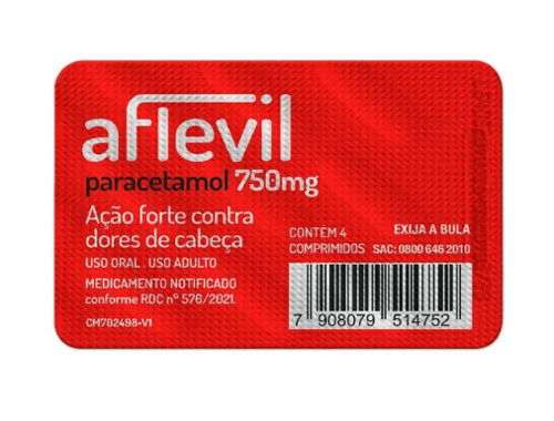 Aflevil 750Mg - 4 Comprimidos