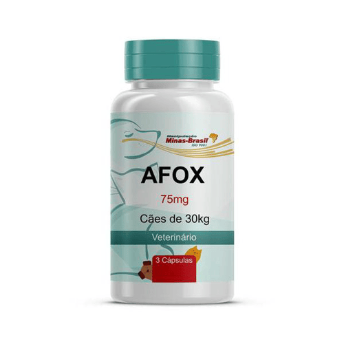 Afox Veterinário 75 Mg Cães De 30 Kg 3 Cápsulas