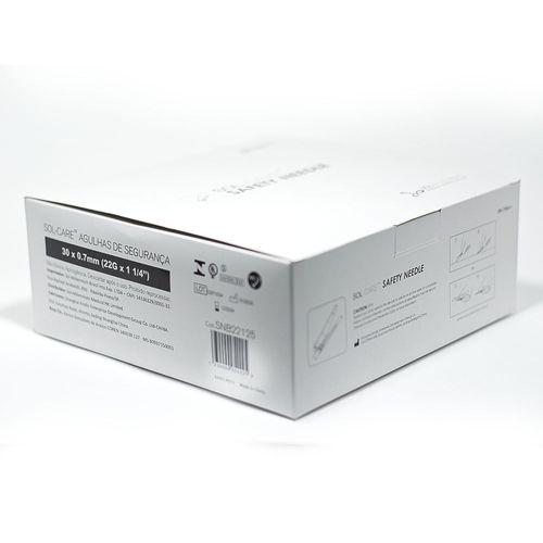 Imagem do produto Agulha Hipodérmica Com Dispositivo De Segurança 30X7 Preta Com 100 Unidades Solcare Solmillennium