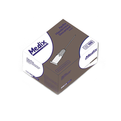 Imagem do produto Agulha Hipodérmica Descartável Marrom Medix 13 X 0,45 Mm 26G 1/2 100 Unidades