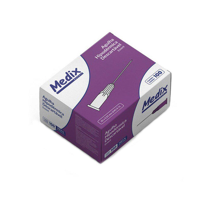 Imagem do produto Agulha Hipodérmica Descartável Roxa Medix 20 X 0,55 Mm 24G 3/4 100 Unidades