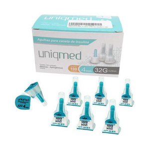 Imagem do produto Agulha Para Caneta De Insulina Uniqmed 32G 4Mm Com 100 Unidades