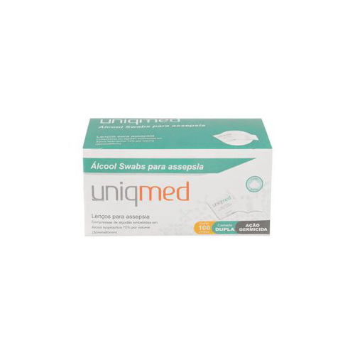 Imagem do produto Ãlcool Swabs Para Assepsia Uniqmed 100 Unidades