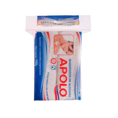 Algodão Apolo Quadrados Faciais Com Zip 100G