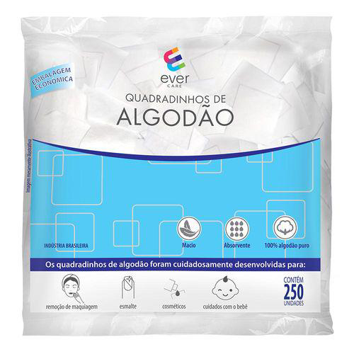 Imagem do produto Algodão Ever Care Quadradinho 250 Unidades