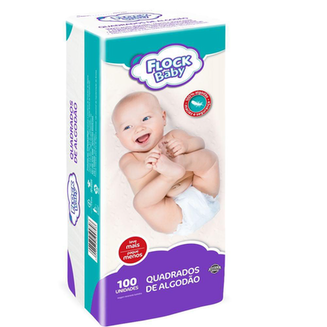 Imagem do produto Algodão Flock Baby Quadrado 100 Unidades
