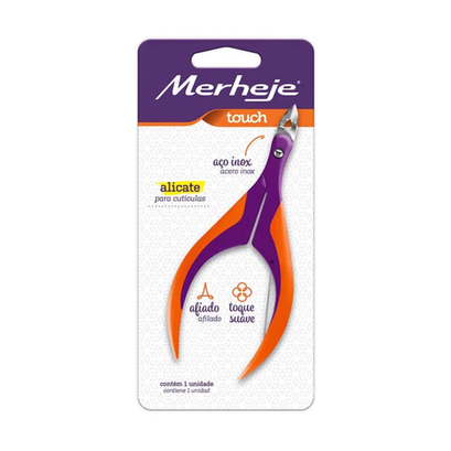 Imagem do produto Alicate Cuticulas Merheje Touch Violeta Laranja