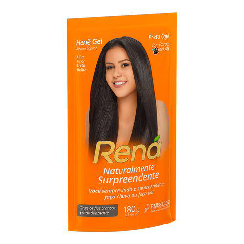 Imagem do produto Alisante Henê Gel Rená Preto Café Com 180G