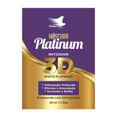 Imagem do produto Alisehair Mascara Platinum Matizador 3D 50 Ml
