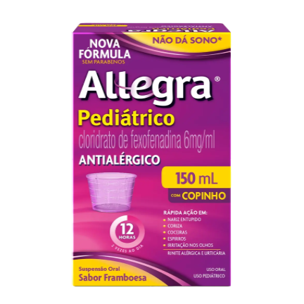Imagem do produto Allegra 6 Mg/Ml - Suspensão De Uso Oral Frasco 150Ml + Copo Dosador Sabor Framboesa