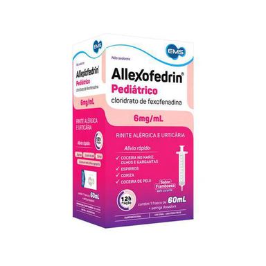 Allexofedrin Pediátrico - Suspensão De Uso Oral Sabor Framboesa + Seringa Dosadora, Pediátrico 60Ml